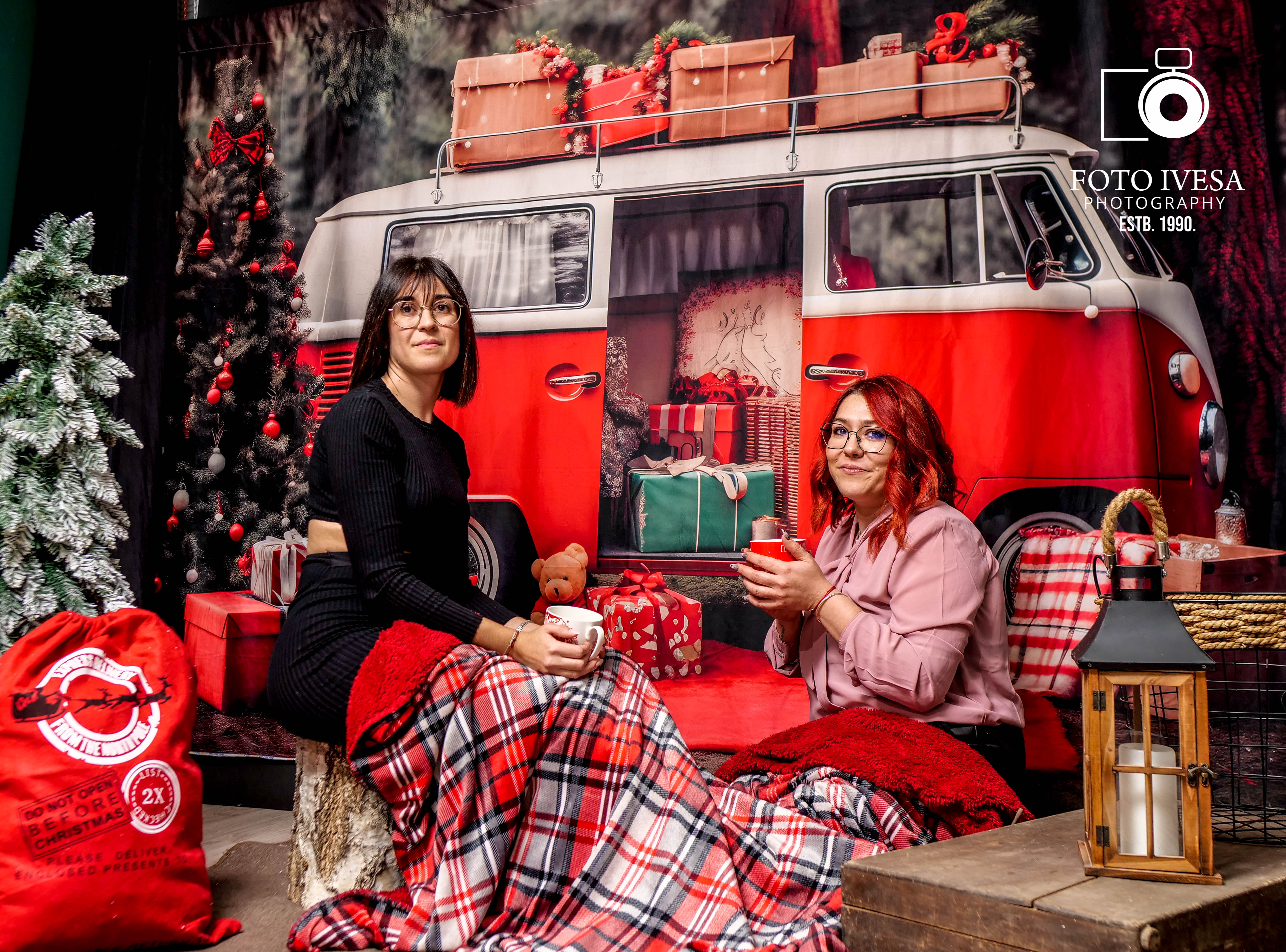 Kate Noël Voiture Rouge Cadeaux Arbre Toile de fond pour la photographie - Kate Backdrop FR