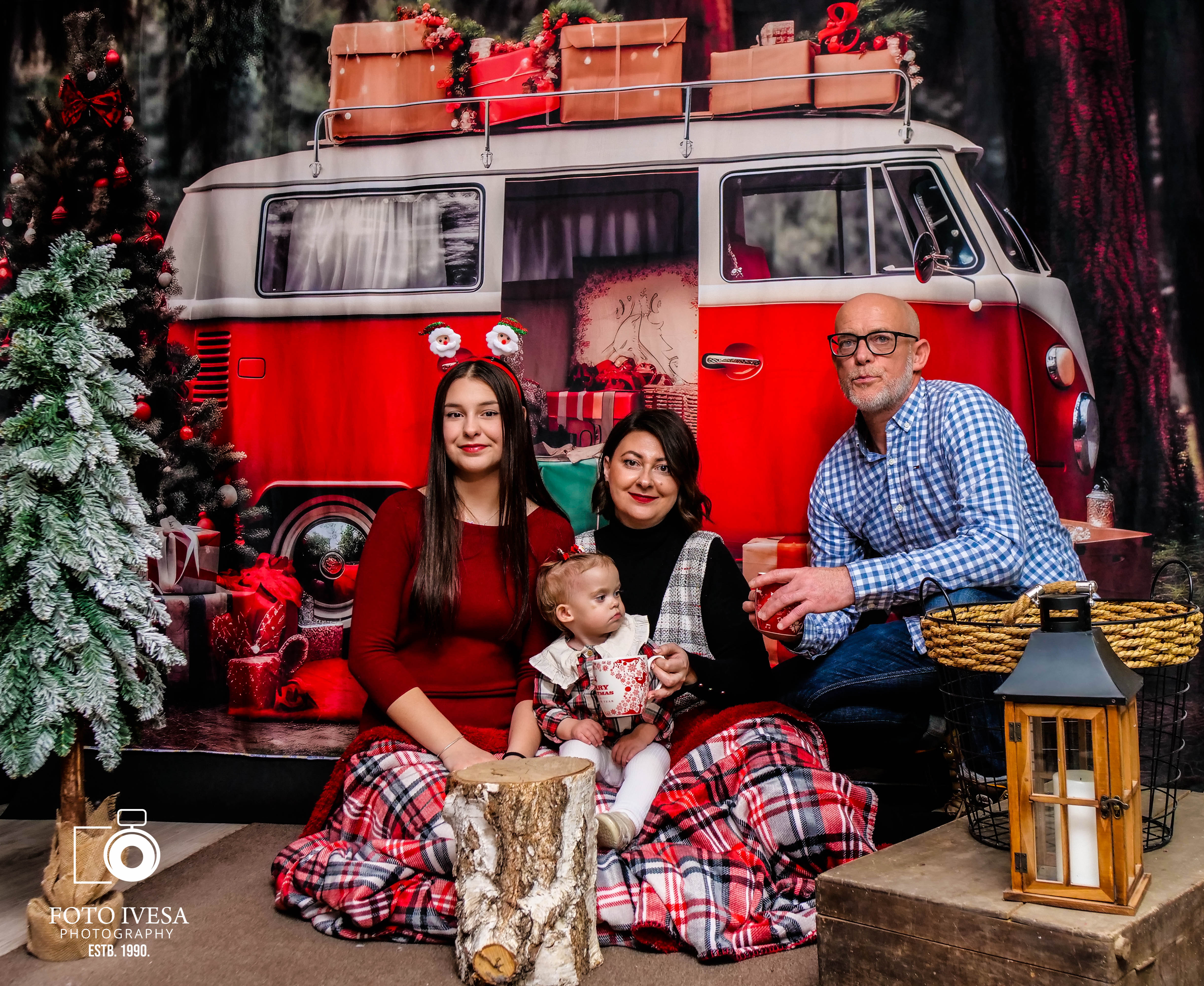 Kate Noël Voiture Rouge Cadeaux Arbre Toile de fond pour la photographie - Kate Backdrop FR