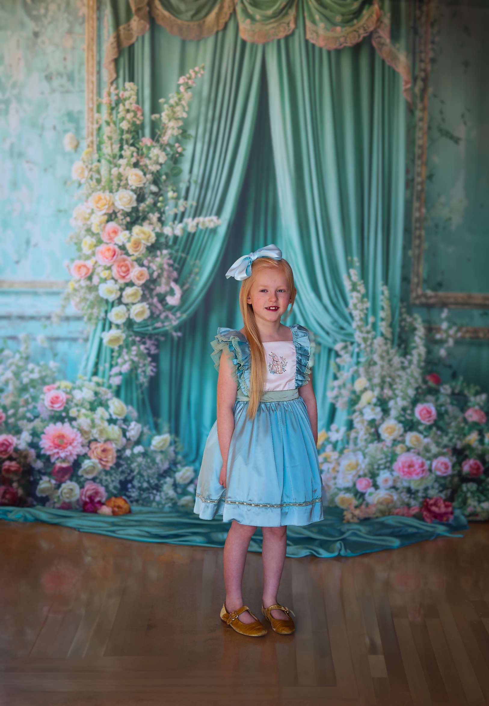 Kate Printemps Fleurs Vert Rideau Mur Toile de fond conçue par Emetselch - Kate Backdrop FR