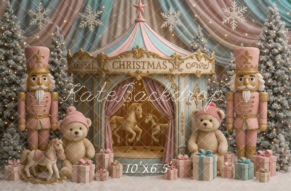 Kate Noël Carrousel Soldats Ours Cadeaux Toile de fond conçue par Ashley Paul