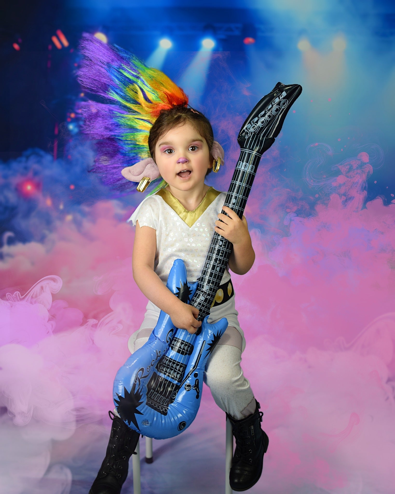 Kate Rose Fumée Scène Lumière Toile de fond+Bleu Violet Scène Sol Toile de fond - Kate Backdrop FR