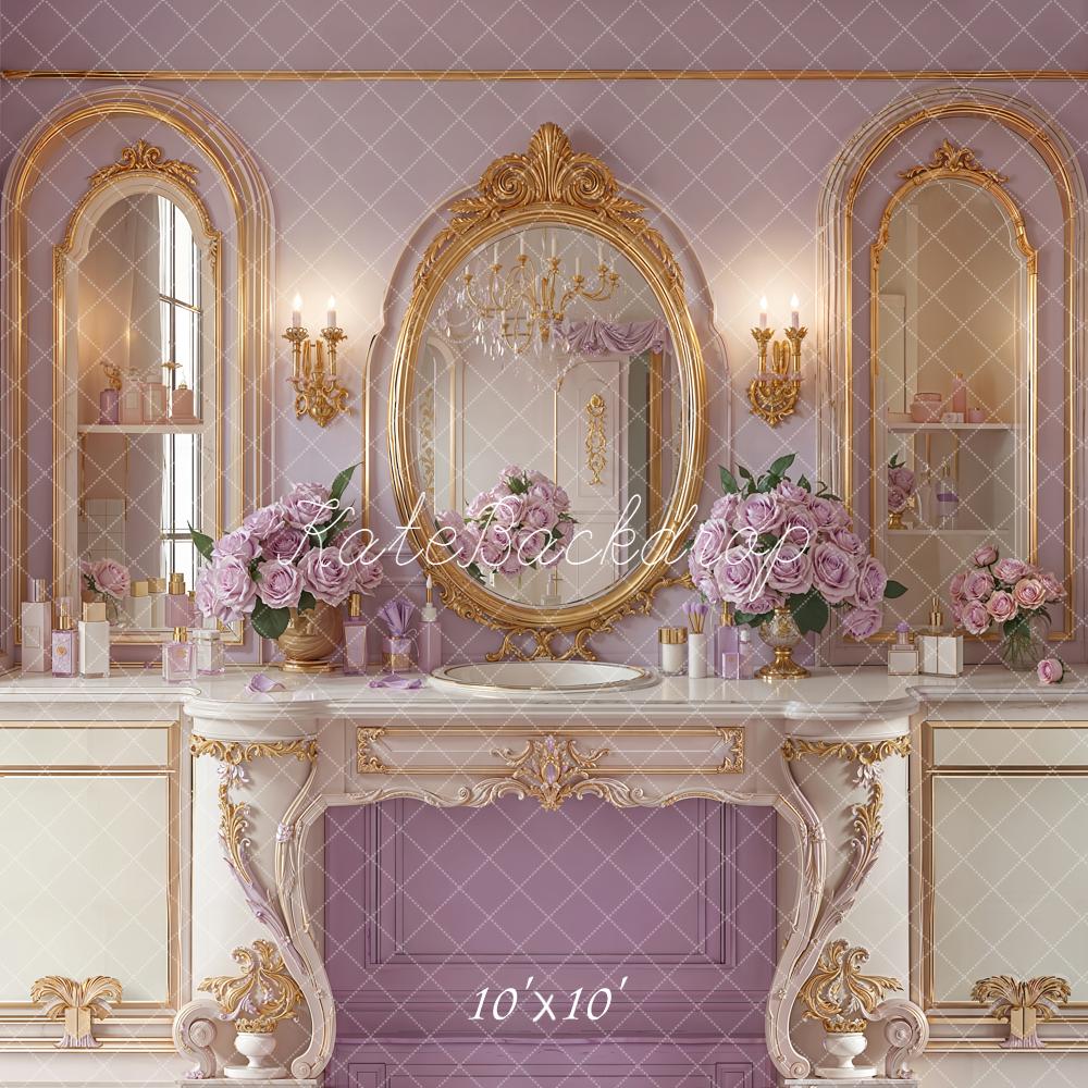 Kate Chambre Baroque Miroirs Fleurs Toile de fond conçue par Emetselch