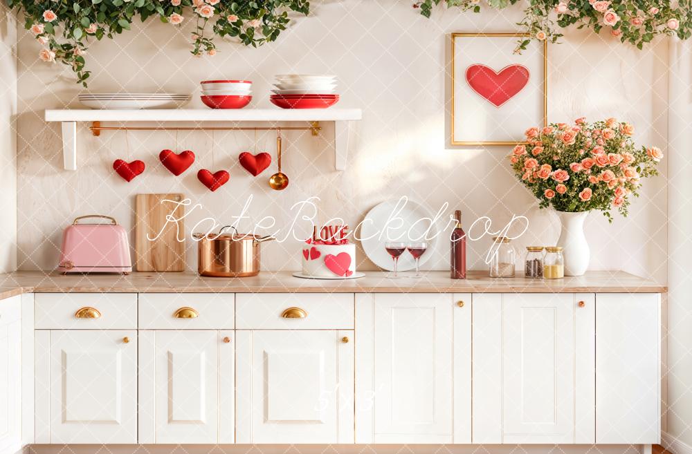 Kate Saint Valentin Cuisine Coeurs Soleil Toile de fond conçue par Emetselch