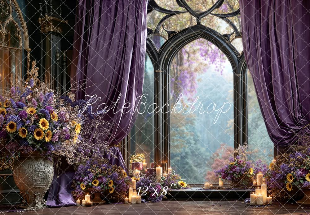 Kate Fleurs Rideaux Bougies Fenêtre Toile de fond conçue par Emetselch