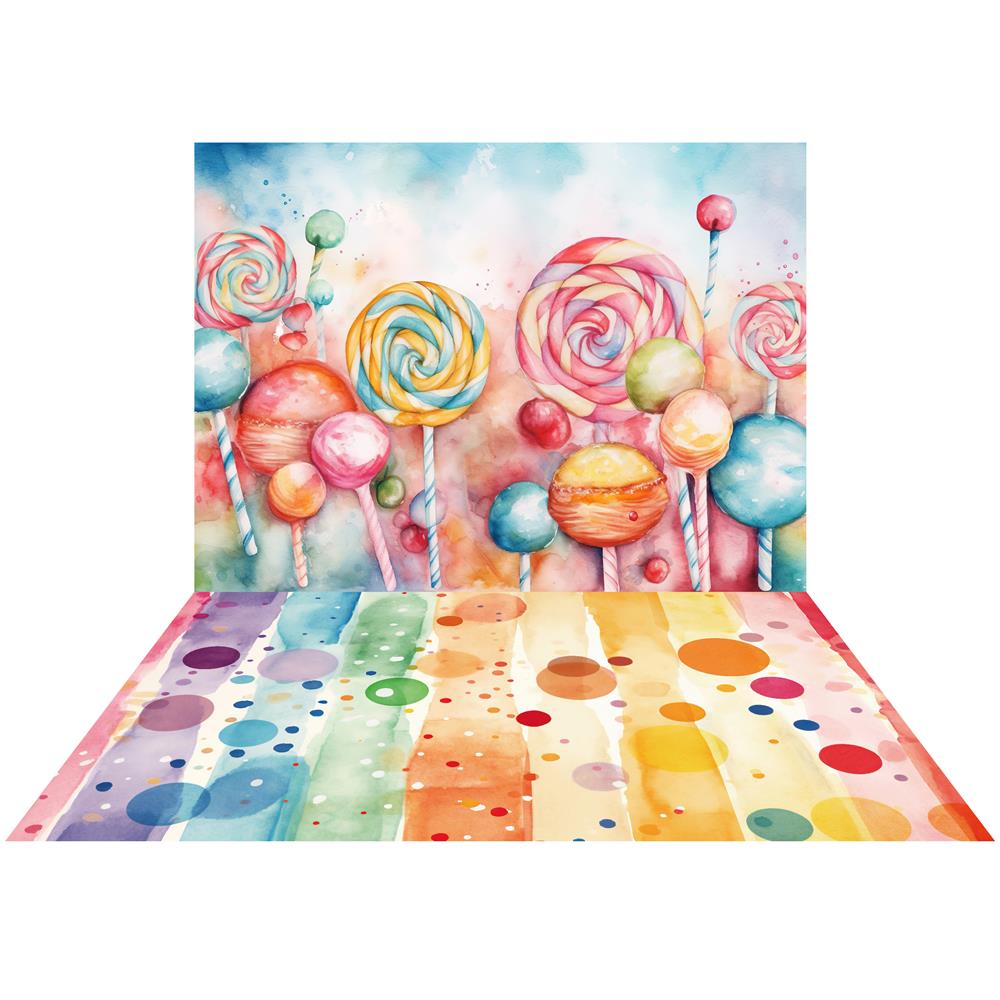 Kate Coloré Doux Bonbons Toile de fond+Bonbons Sol Toile de fond