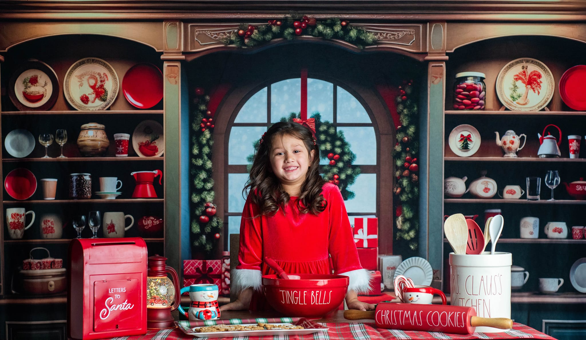 Kate Noël Vintage Armoire Cuisine Toile de fond conçu par Emetselch - Kate Backdrop FR