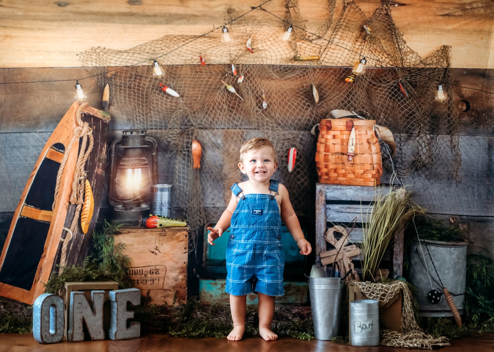 Kate Été Filet de pêche Enfants Toile de fond conçue par Arica Kirby - Kate Backdrop FR