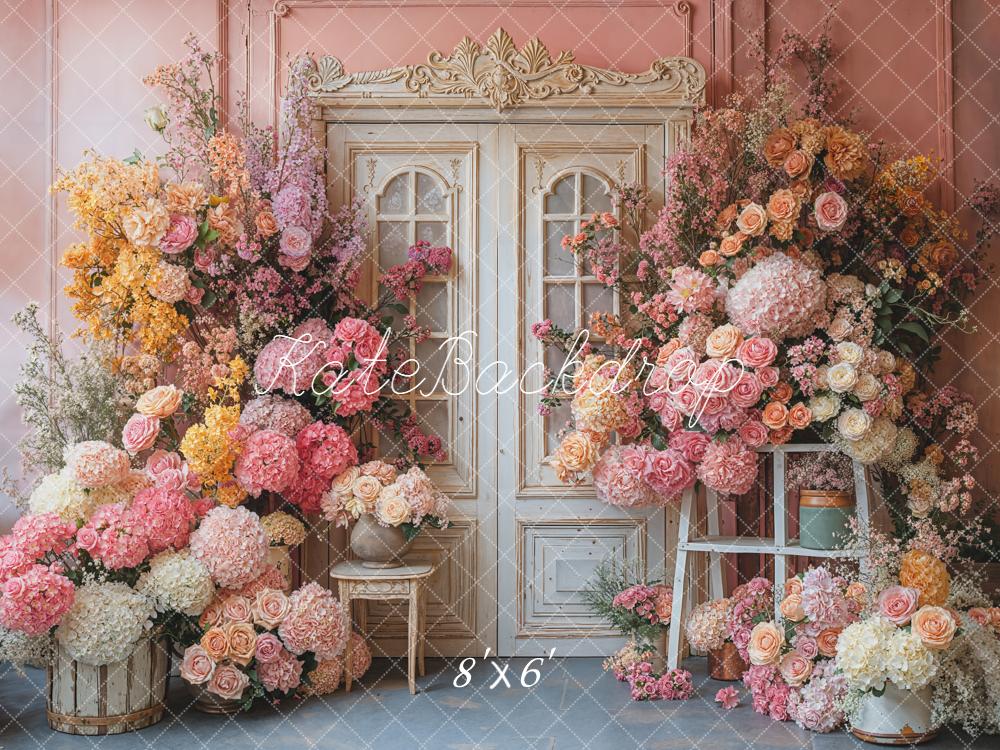 Kate Porte Arche Fleurs Roses Toile de fond en Laine conçue par Emetselch - Kate Backdrop FR