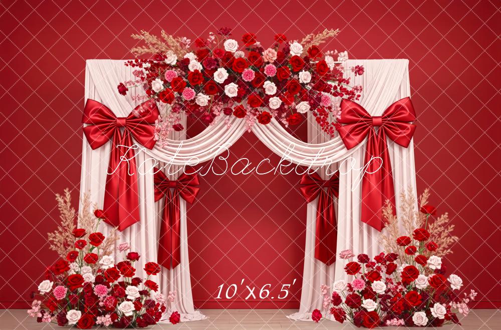 Kate Saint Valentin Arche Fleurs Rouge Toile de fond en Polar conçue par Patty Roberts