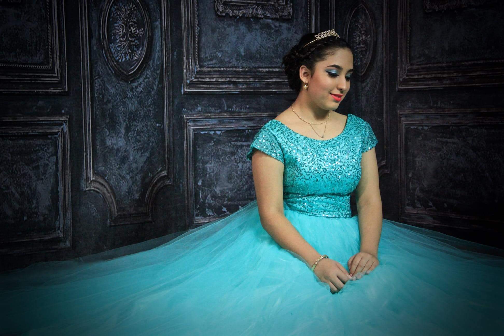 Kate Rétro Bleu Mur Porte Mariage Toile de fond pour la photographie - Kate Backdrop FR