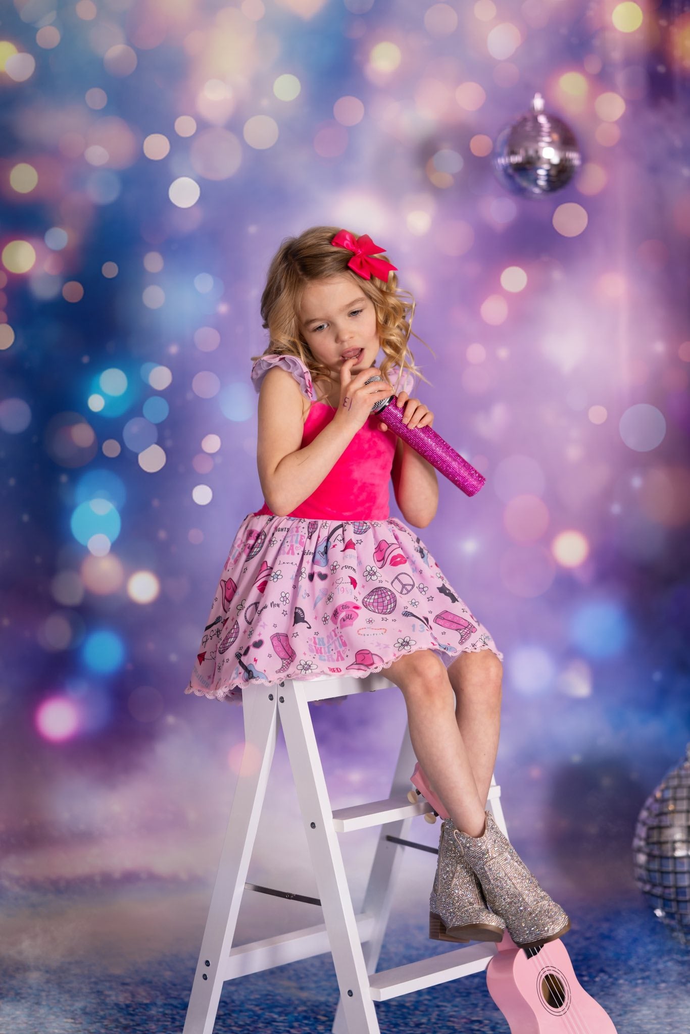 Kate Bokeh Scène Éclairage Paillettes Violet Toile de fond conçue par Chain Photographie - Kate Backdrop FR