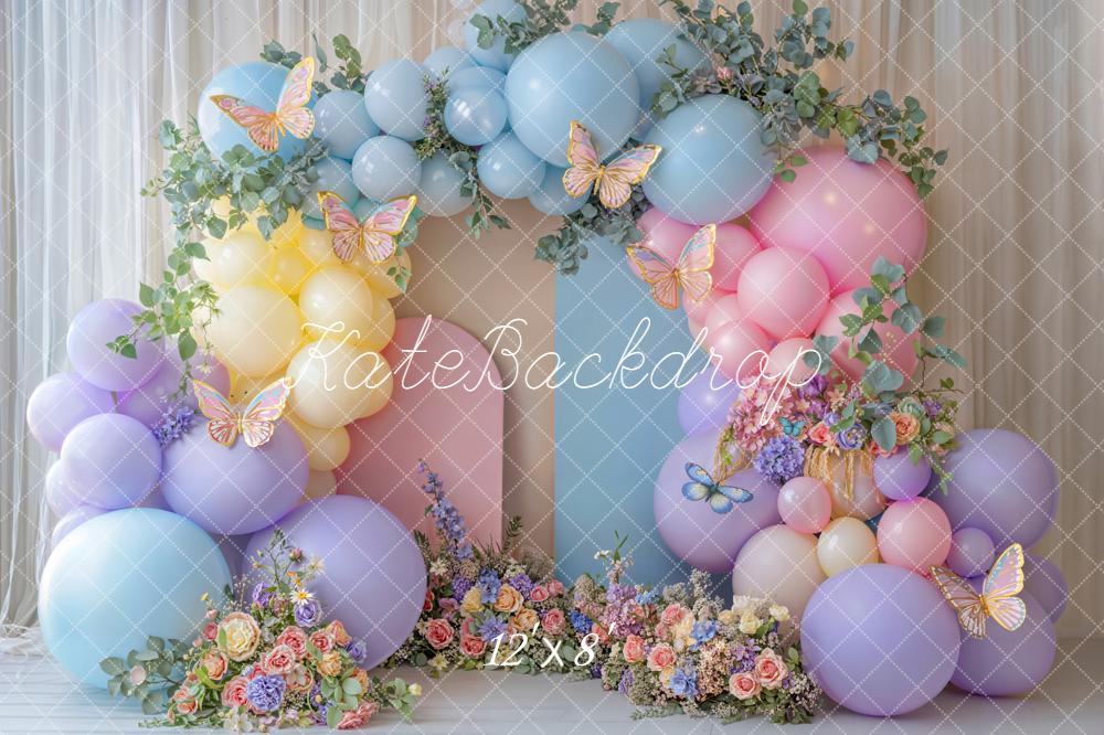 Kate Arc Ballons Fleurs Papillons Toile de fond en Polar conçue par Emetselch
