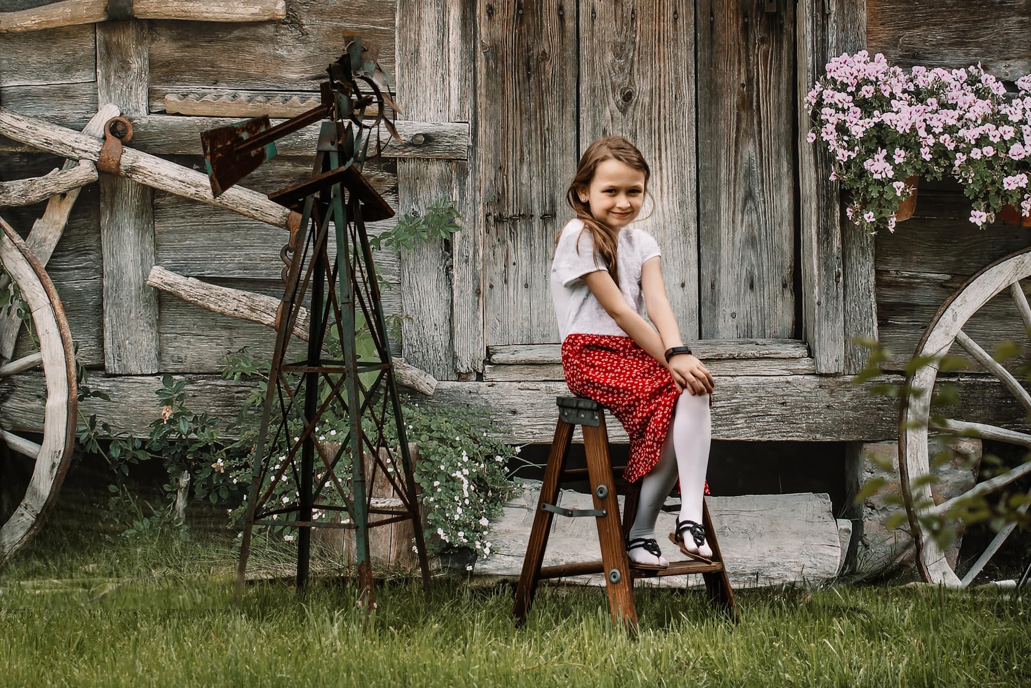 Kate Extérieur Vieux Grange en bois Printemps Toile de fond pour la photographie - Kate Backdrop FR