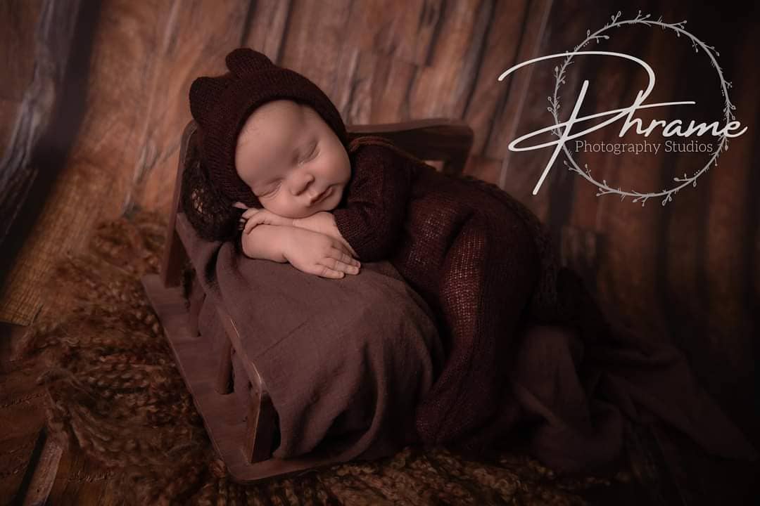 Kate Marron Foncé Vintage Bois Nouveau née Toile de fond en Vinyle - Kate Backdrop FR