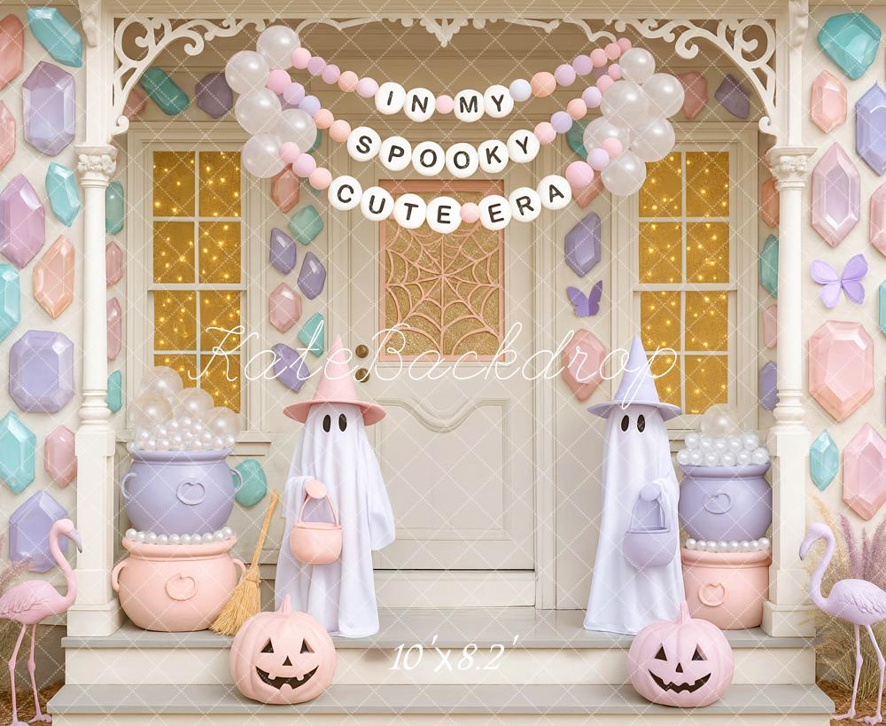 Kate Halloween Pastel Maison Fantômes Toile de fond conçue par Mini MakeBelieve - Kate Backdrop FR