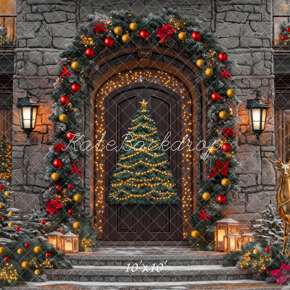 Kate Sapin de Noël Porte Lumière Toile de fond conçue par Mini MakeBelieve - Kate Backdrop FR
