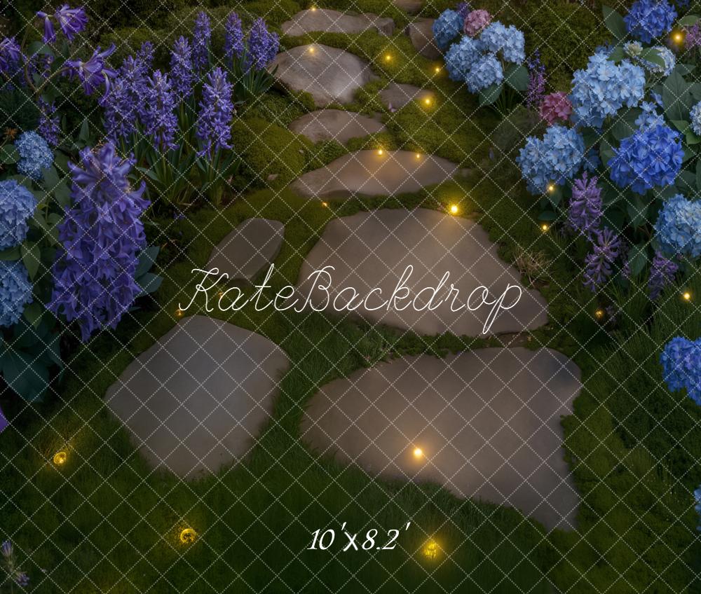 Kate Jardin Chemin Hortensias Sol Toile de fond en Polar conçue par Kate Image