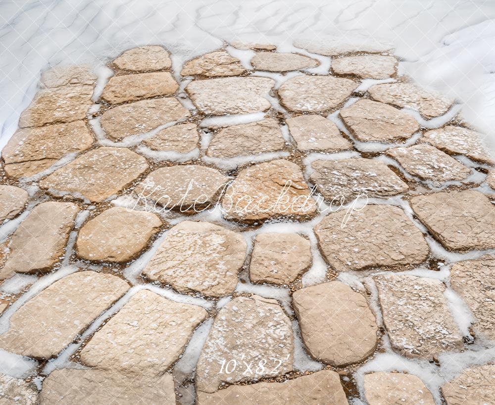 Kate Hiver Pierres Texture Neige Toile de fond conçue par Emetselch - Kate Backdrop FR