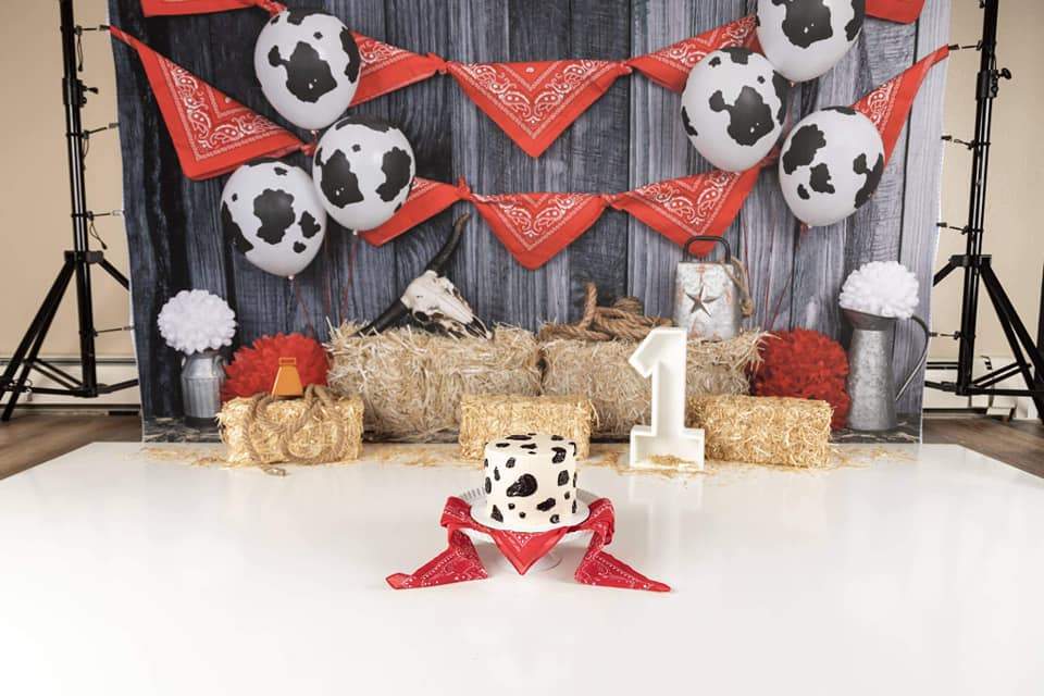 Kate Décorations Automne Cowboy Rouge Toile de fond conçue par shutter swan - Kate Backdrop FR