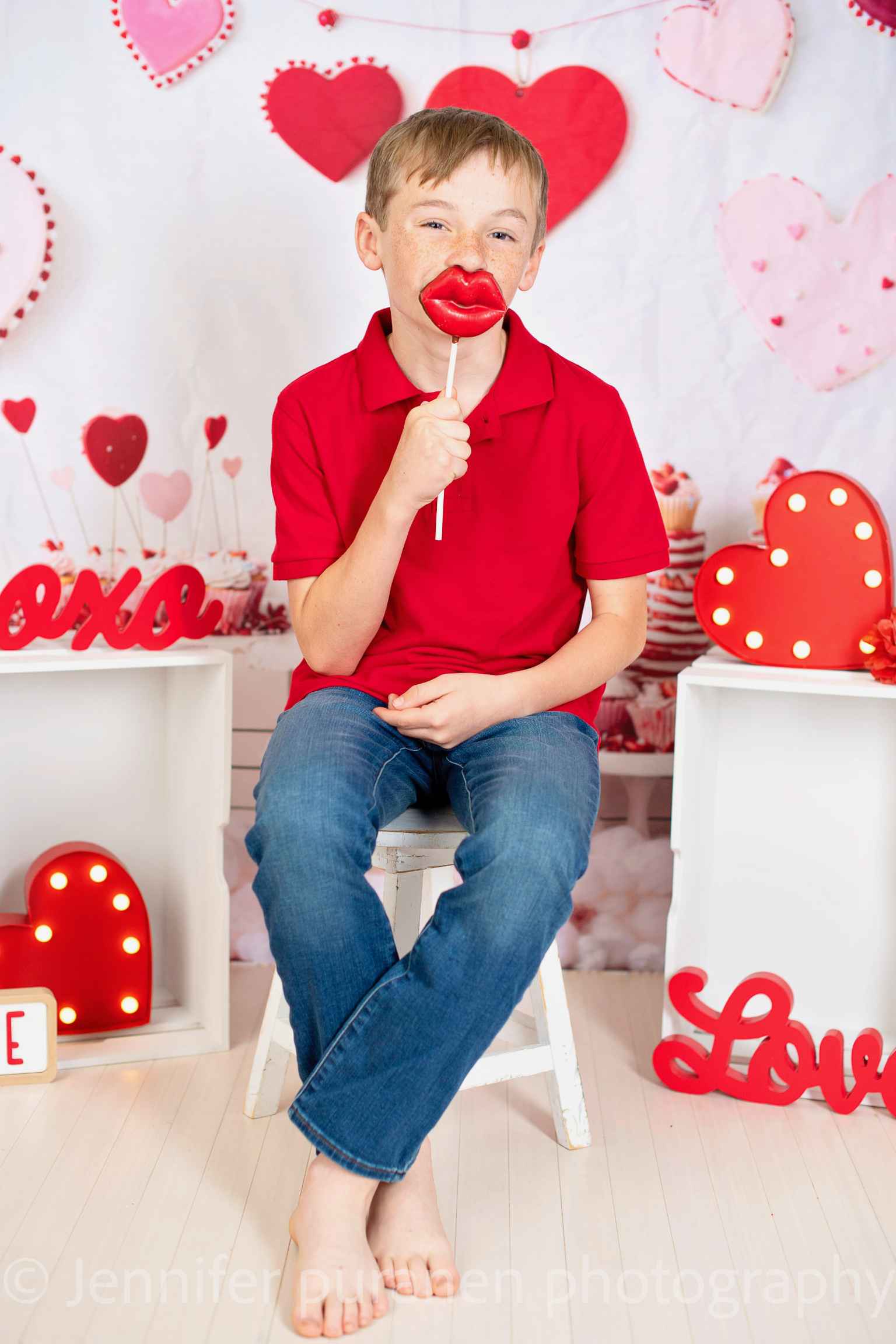 Kate Saint Valentin Petit Gâteau Dessert Rouge Toile de fond conçue par Emetselch - Kate Backdrop FR