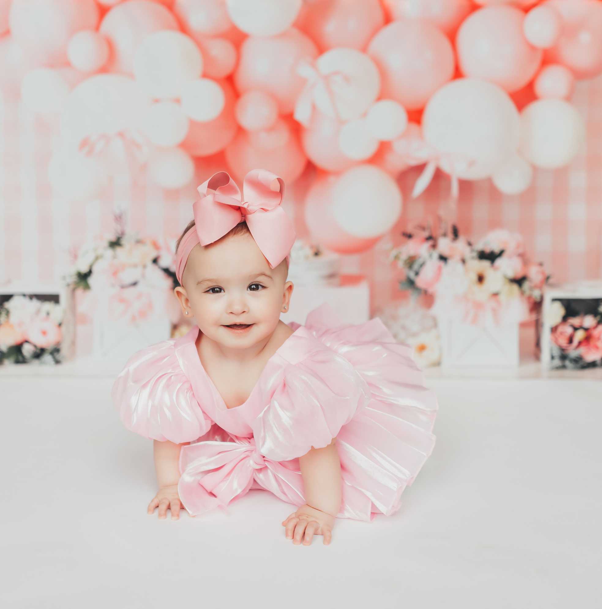 Kate Rose Vichy Noeud papillon Fleurs Anniversaire Toile de fond conçue par Mandy Ringe - Kate Backdrop FR