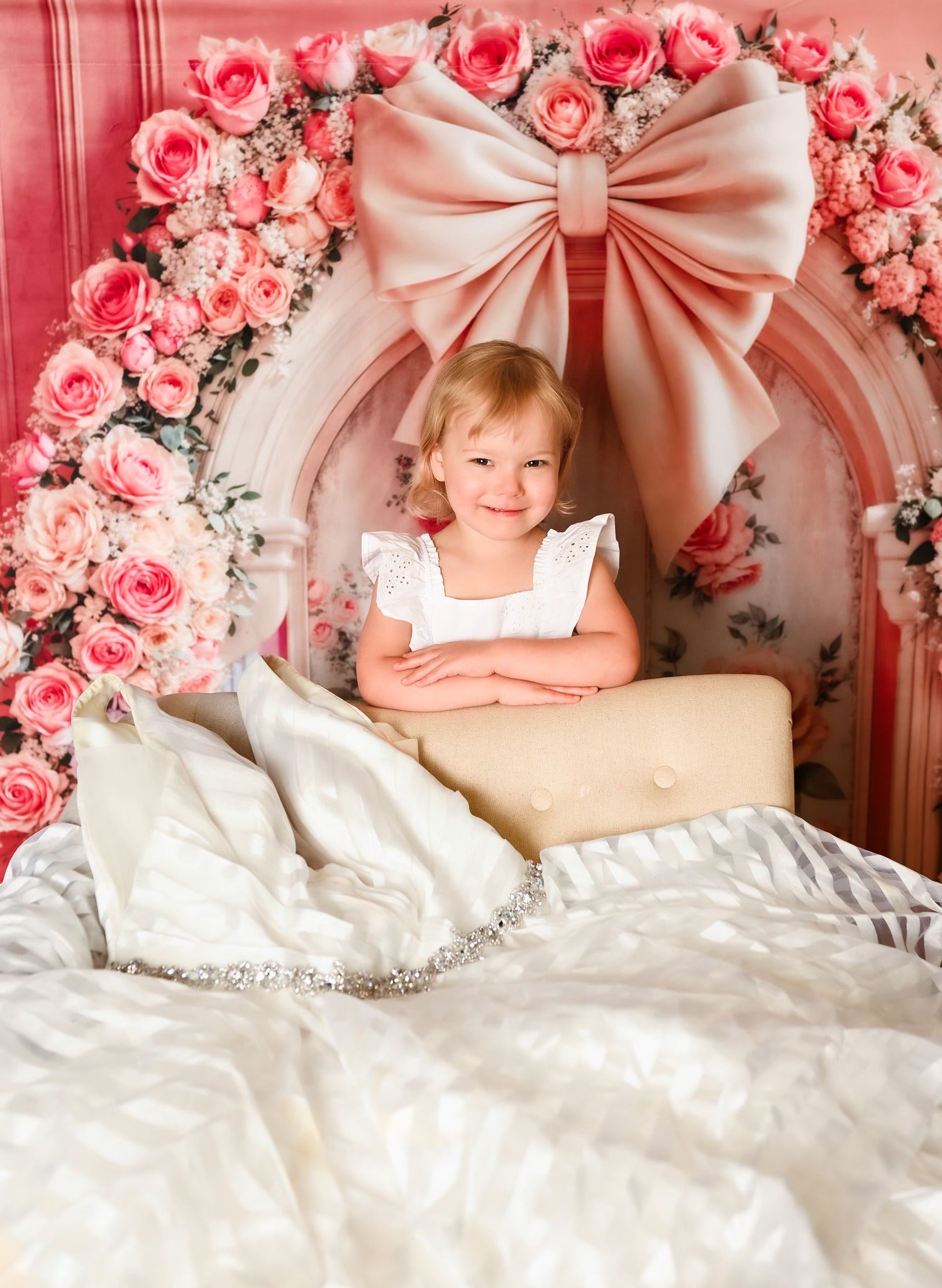 Kate Fleur Arche Rose Nœud Roses Toile de fond conçue par Emetselch - Kate Backdrop FR