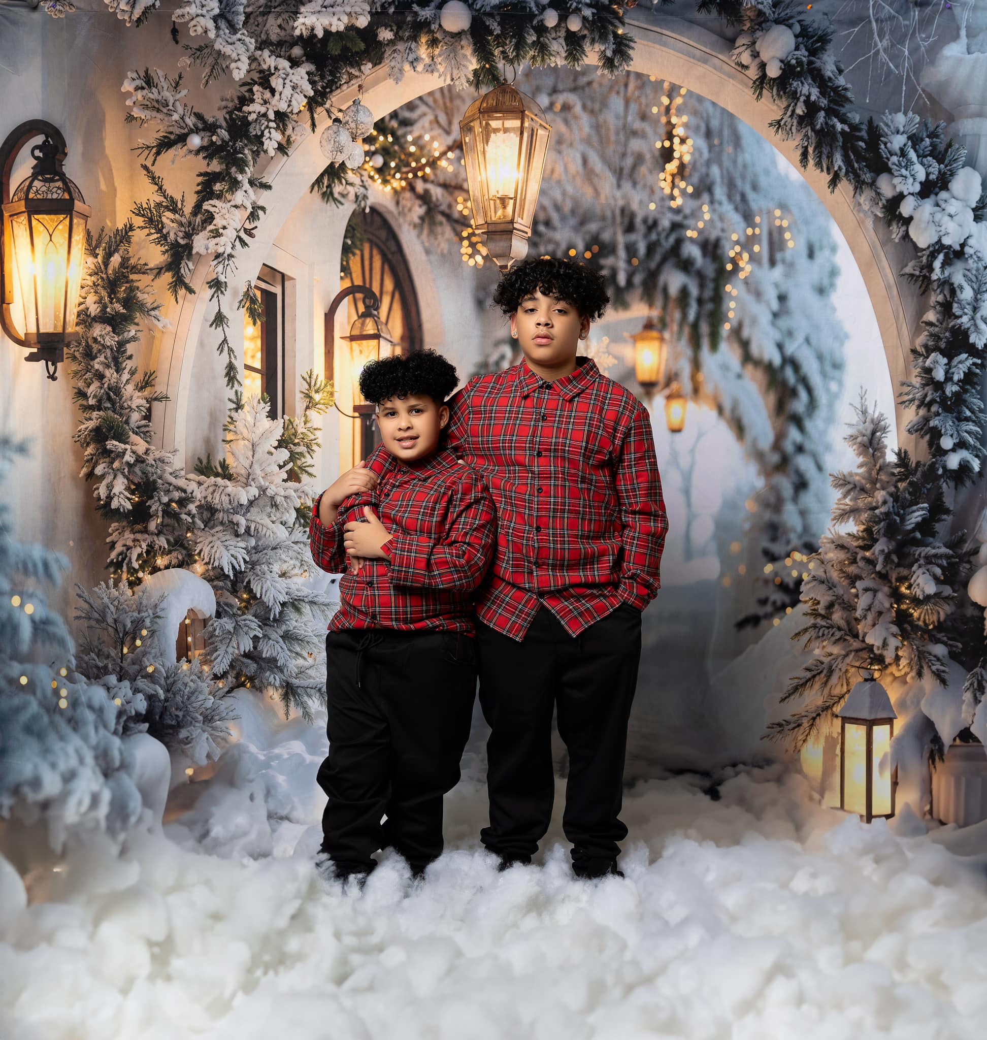 Kate Hiver Rétro Blanc Noël Couloir en arc Toile de fond conçue par Emetselch - Kate Backdrop FR