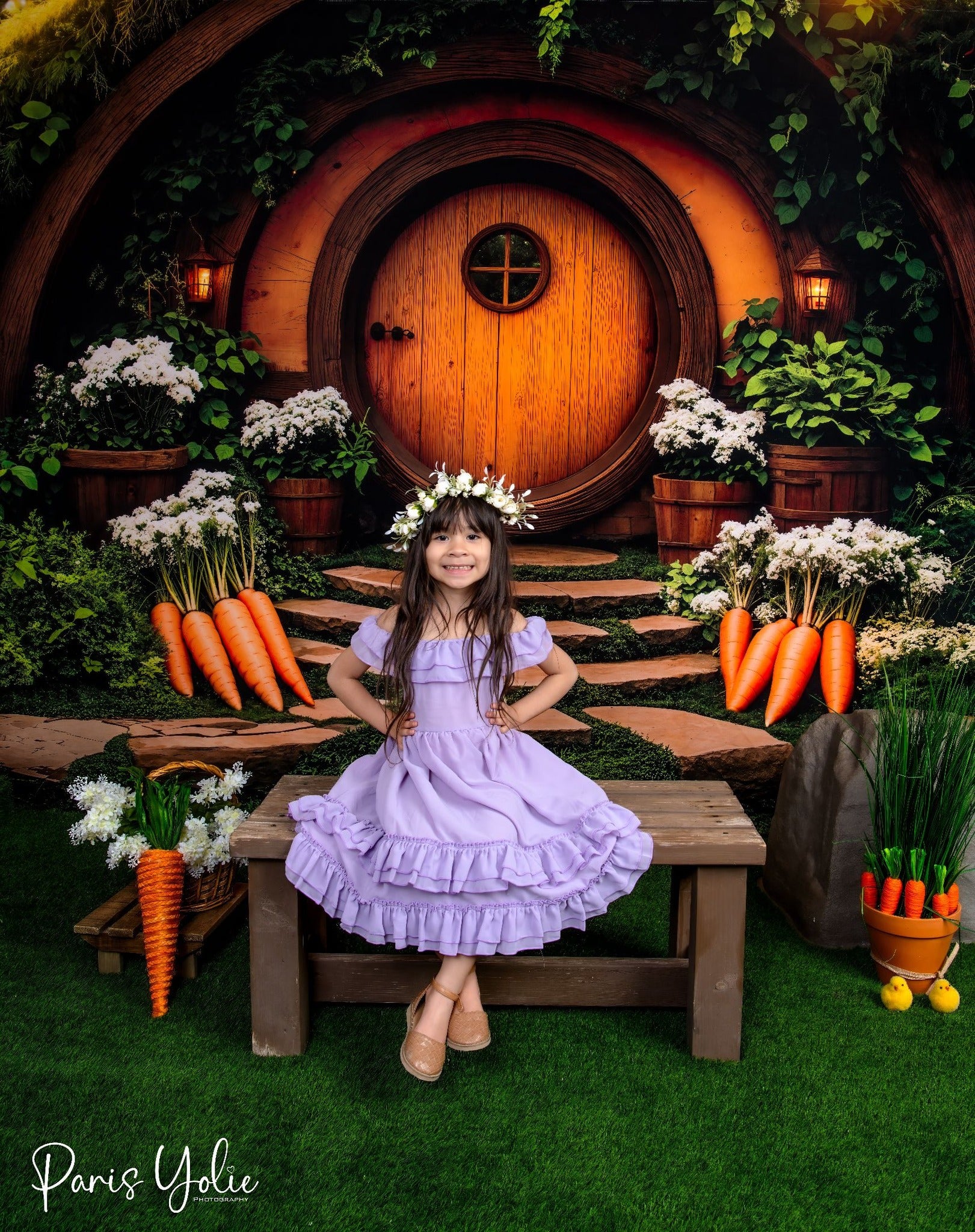 Kate Pâques Maison Hobbit Forêt Porte Toile de fond conçue par Emetselch - Kate Backdrop FR