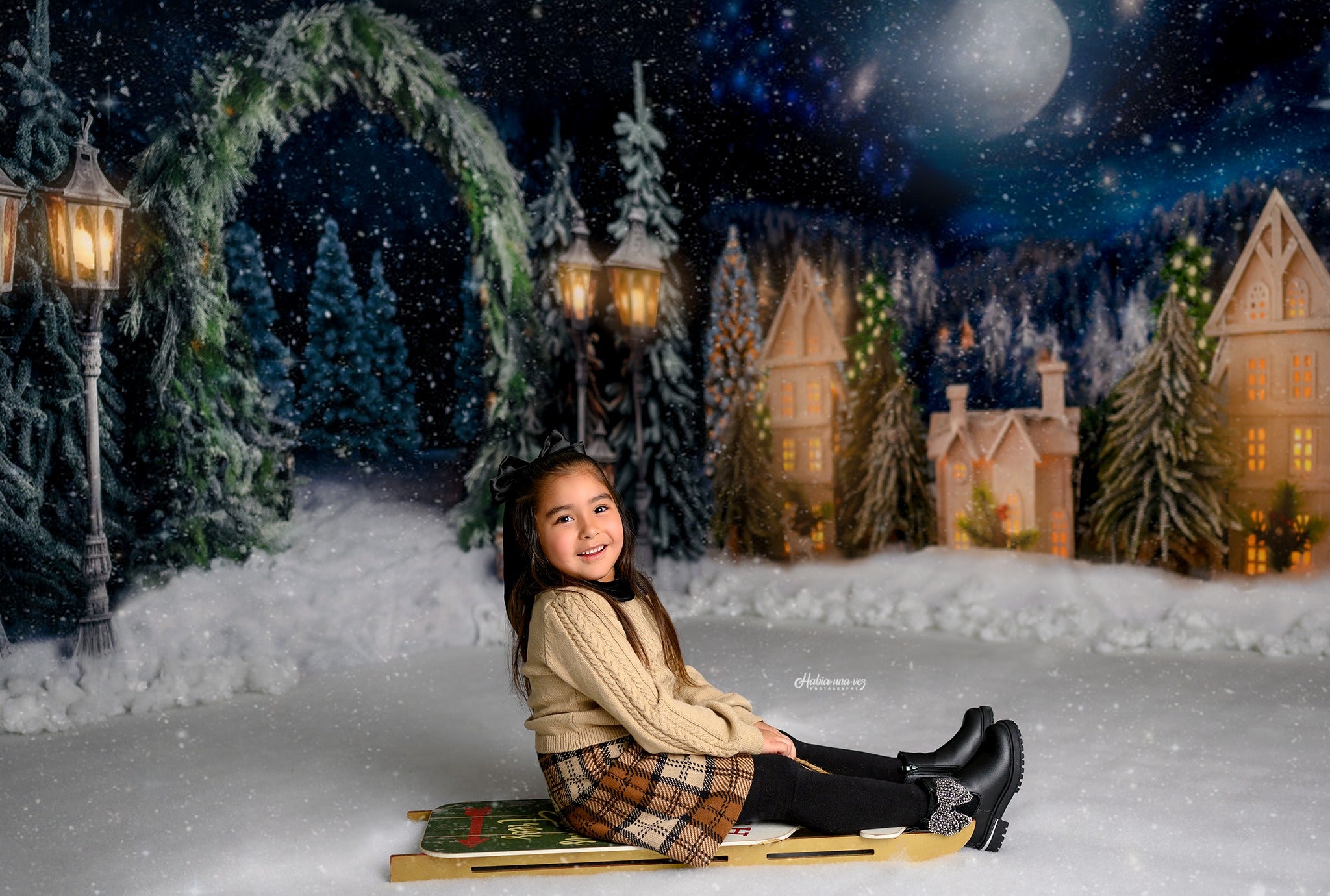 Kate Noël Extérieur Arche Arbres Nuit Toile de fond pour la photographie - Kate Backdrop FR