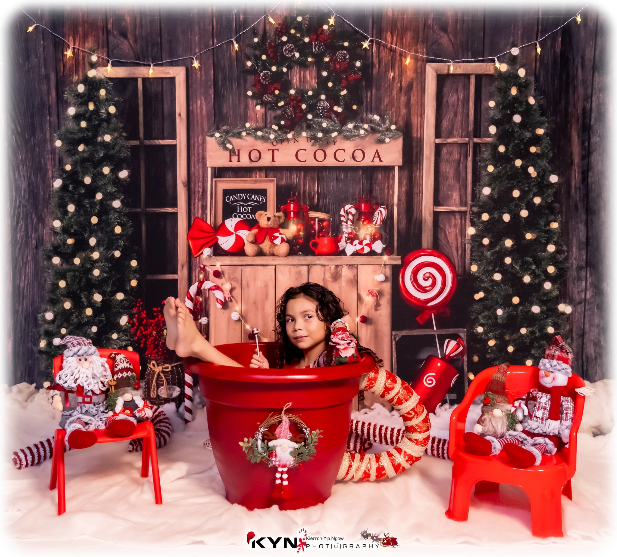 Kate Sapin de Noël Cacao chaud Hiver Toile de fond conçu par Emetselch - Kate Backdrop FR