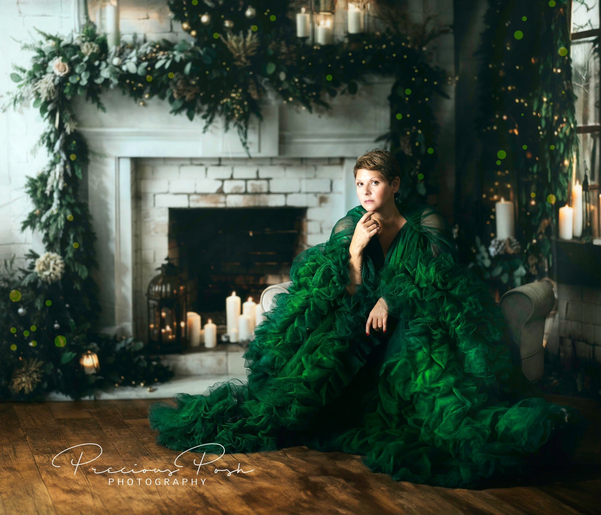 Offres Éclair #3 Kate Noël Intérieur Blanc Cheminée en brique Toile de fond conçue par Emetselch - Kate Backdrop FR