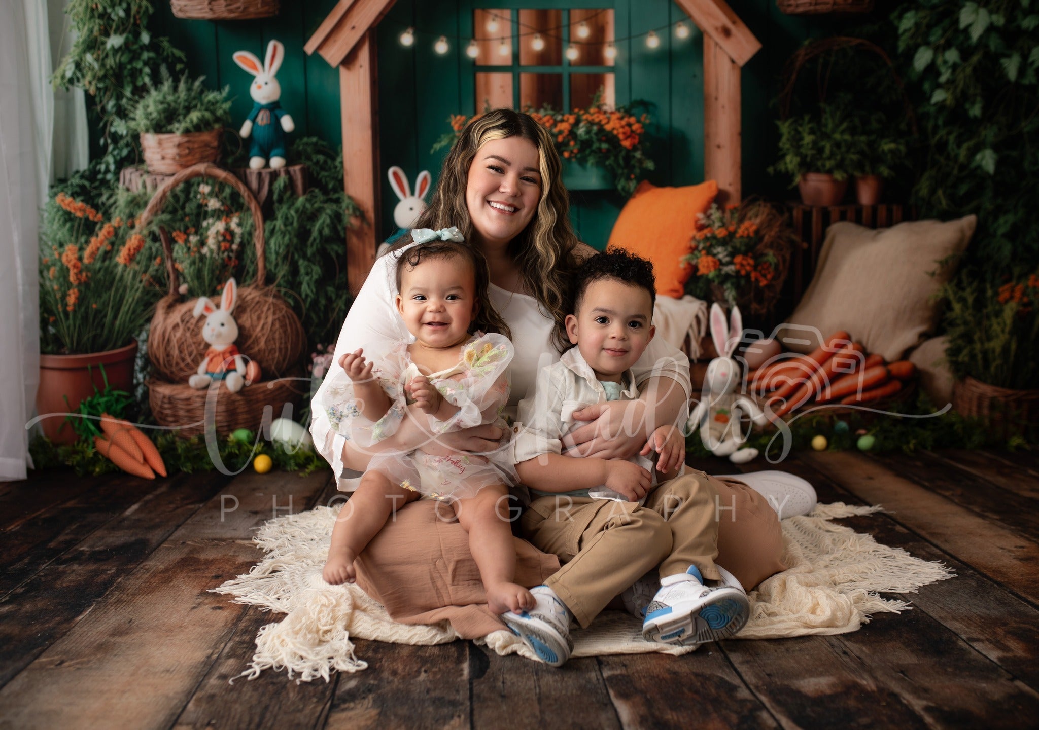 Kate Pâques Lapin Maison Jardin Vert Toile de fond conçue par Emetselch - Kate Backdrop FR