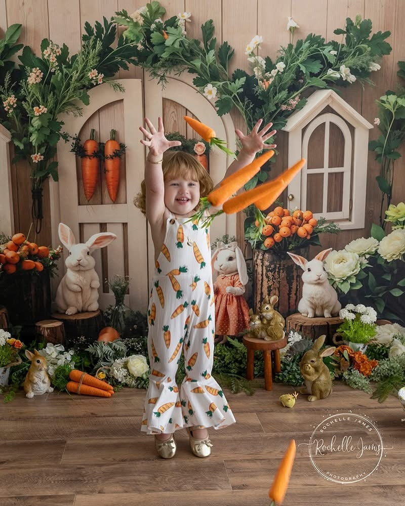 Kate Pâques Lapin Jardin Porte Fleur Carotte Toile de fond conçue par Emetselch - Kate Backdrop FR