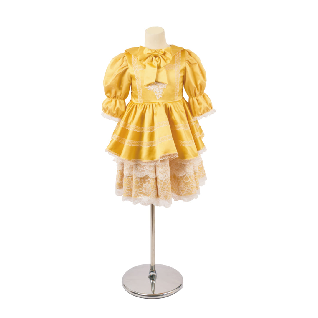 Kate Automne Nœud Robe dorée Enfant Pour la Photographie - Kate Backdrop FR