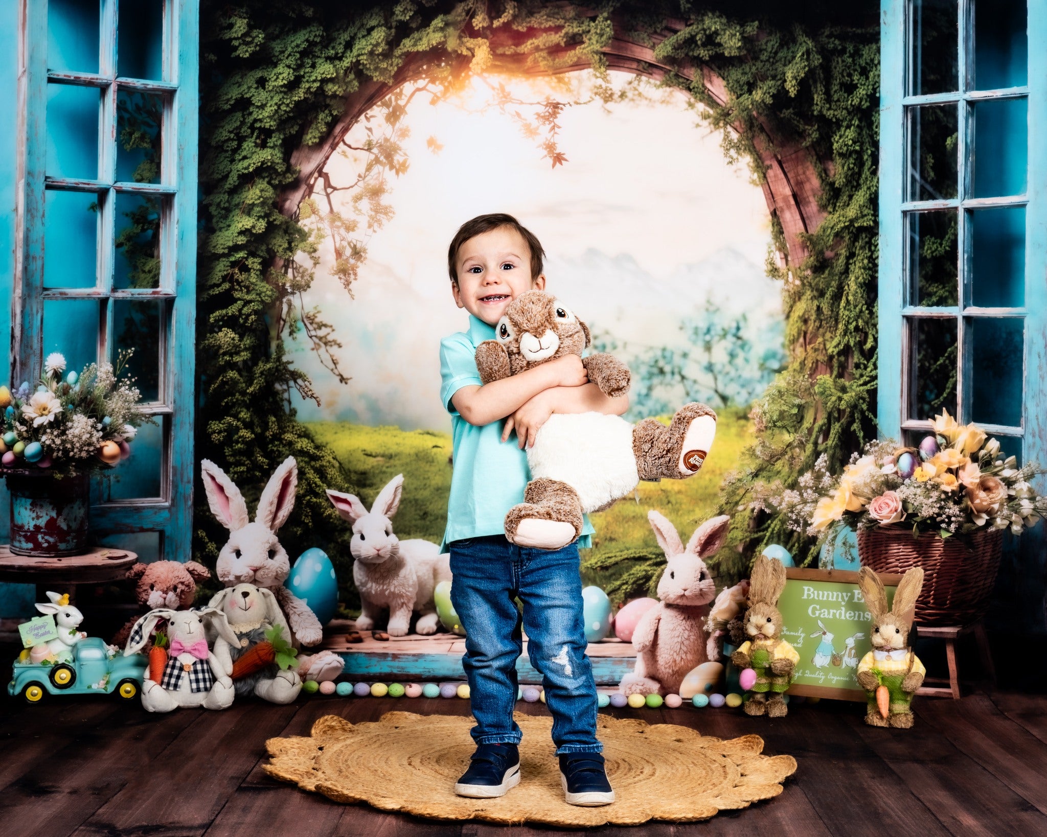 Kate Pâques Lapin Fenêtre Paysage Toile de fond pour la photographie - Kate Backdrop FR