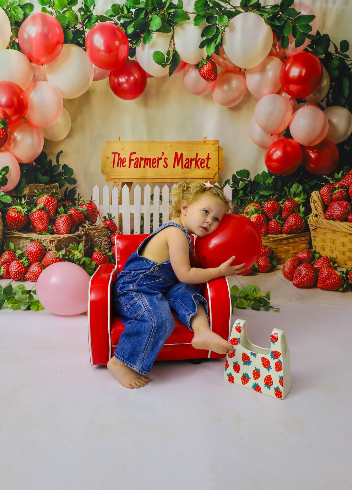 Kate Été Ferme Marché Fraise Ballons Toile de fond conçue par Emetselch - Kate Backdrop FR