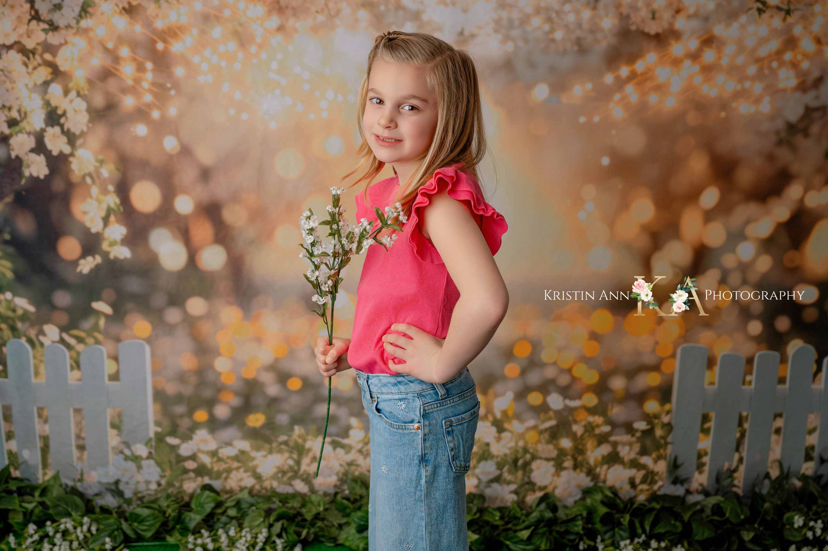 Kate Printemps Fleurs Soleil Jardin Bokeh Toile de fond conçue par Mini MakeBelieve - Kate Backdrop FR