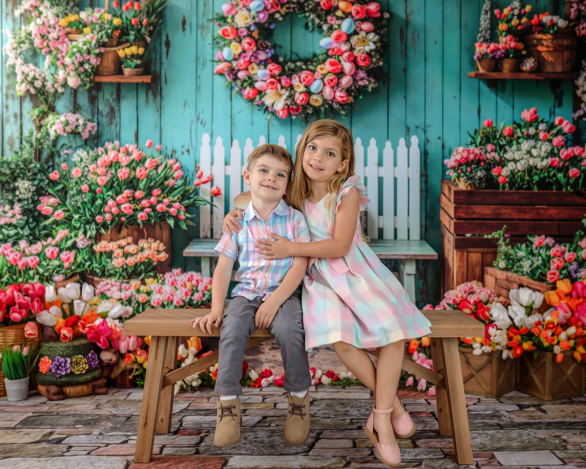 Kate Printemps Fleurs Pâques Mur en Bois Toile de fond conçue par Emetselch - Kate Backdrop FR