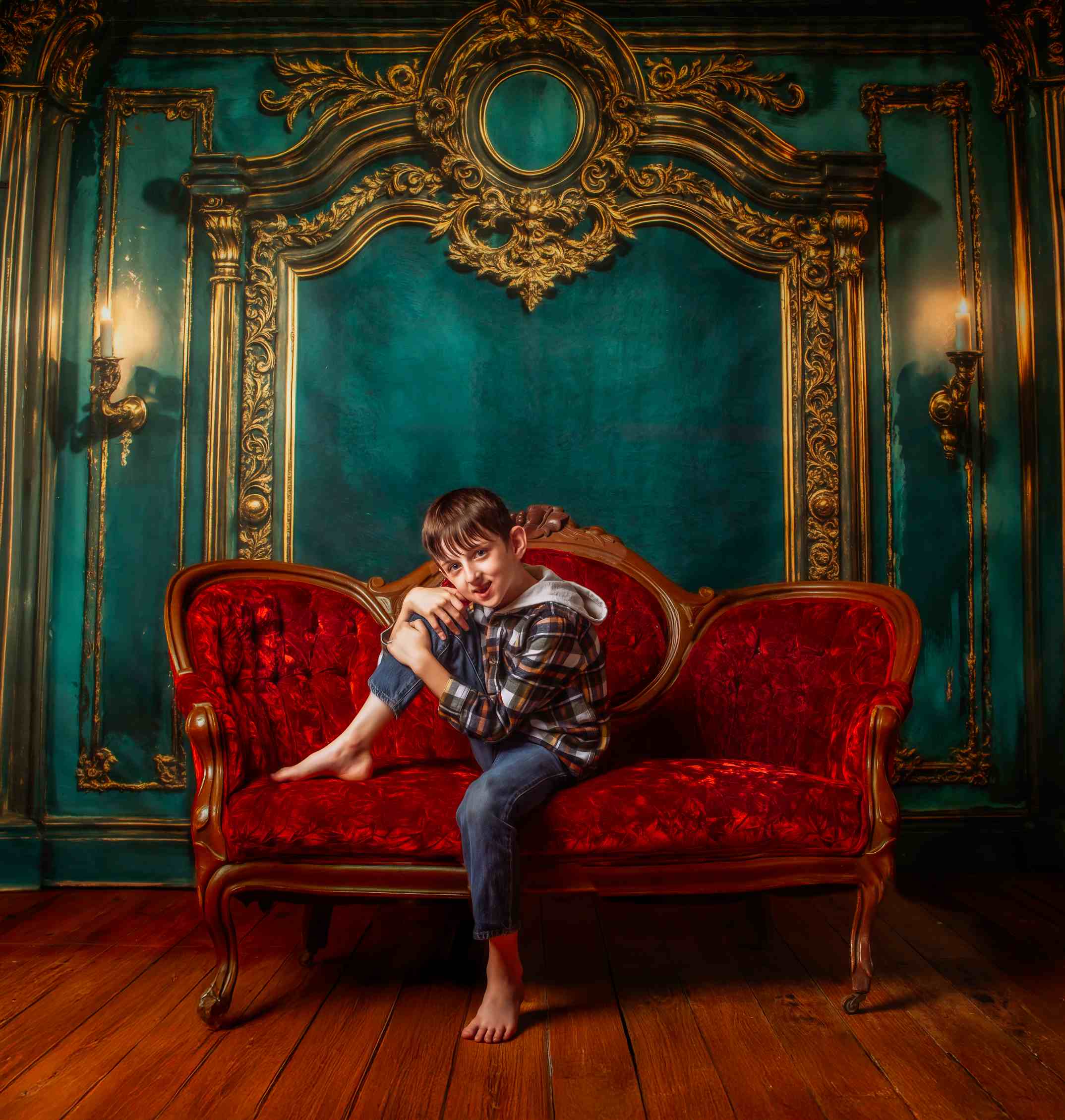 Kate Vert Mur Vintage Orné Classique Toile de fond conçue par Emetselch - Kate Backdrop FR