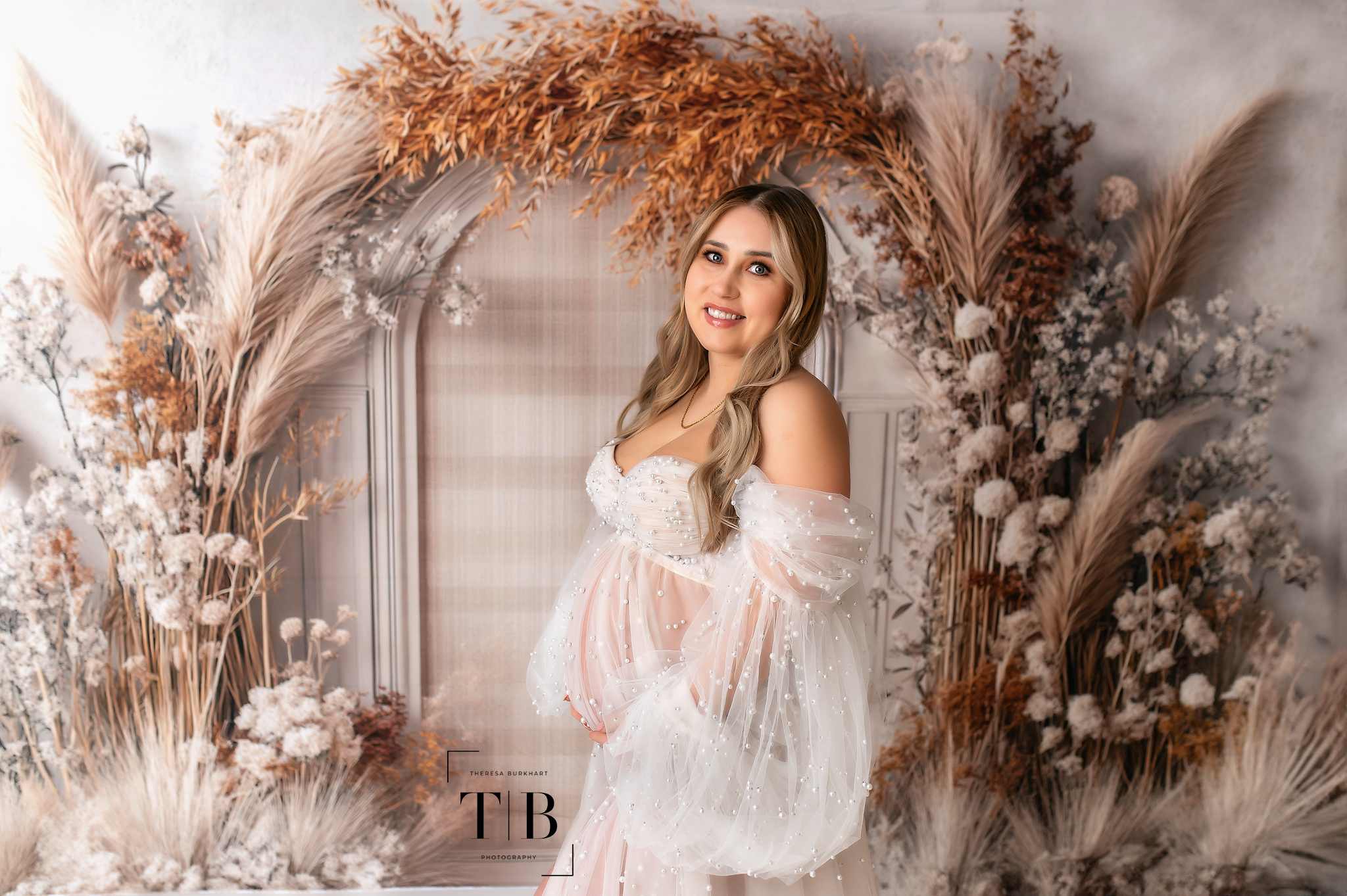 Kate Bohème Florale Arche Beige Classique Toile de fond conçue par Mini MakeBelieve - Kate Backdrop FR