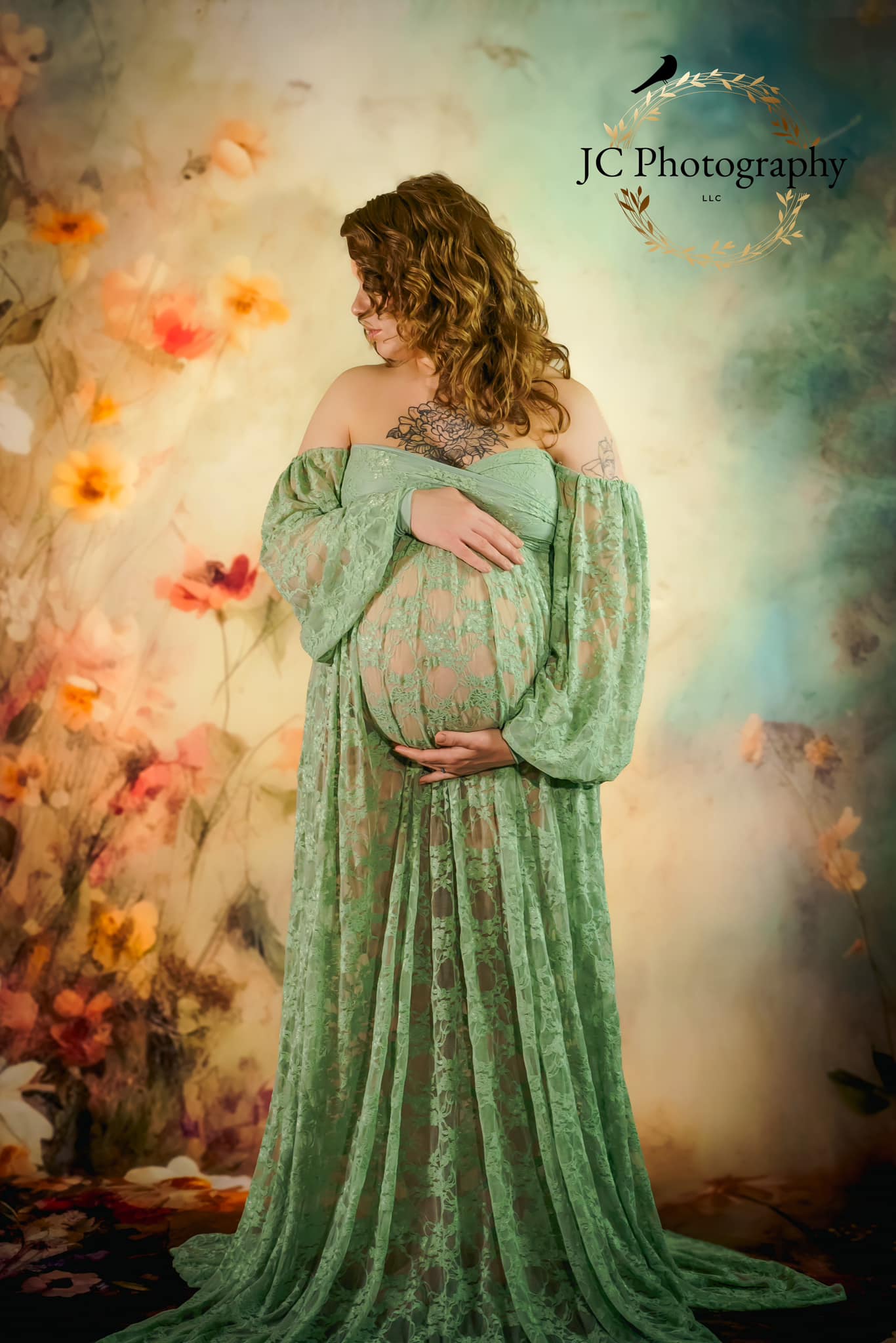 Kate Fleurs Mystique Beaux-Arts Toile de fond en Laine Conçu par Patty Roberts - Kate Backdrop FR