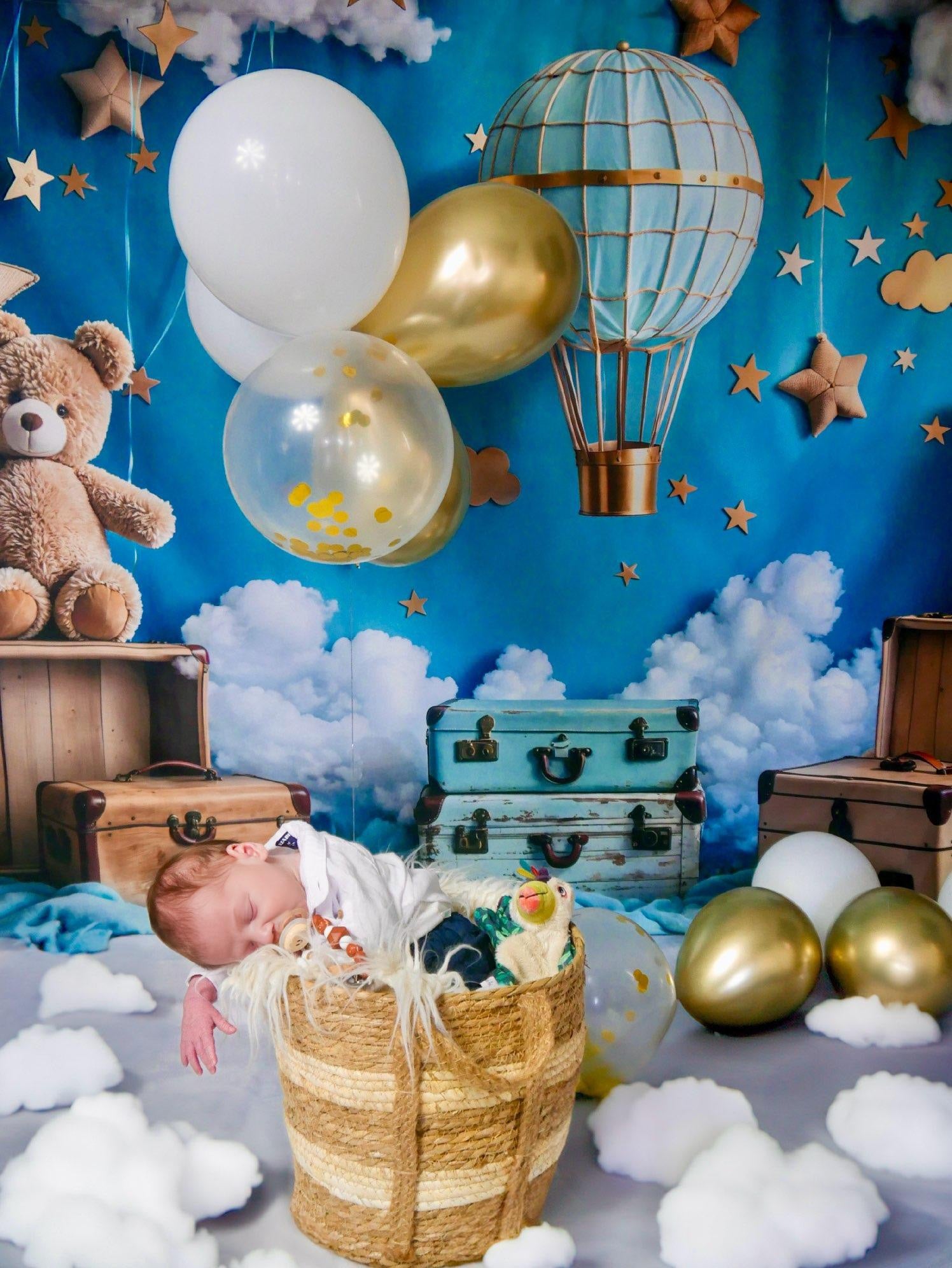 Kate Dessin animé Montgolfière Ours en peluche Toile de fond conçue par Emetselch - Kate Backdrop FR