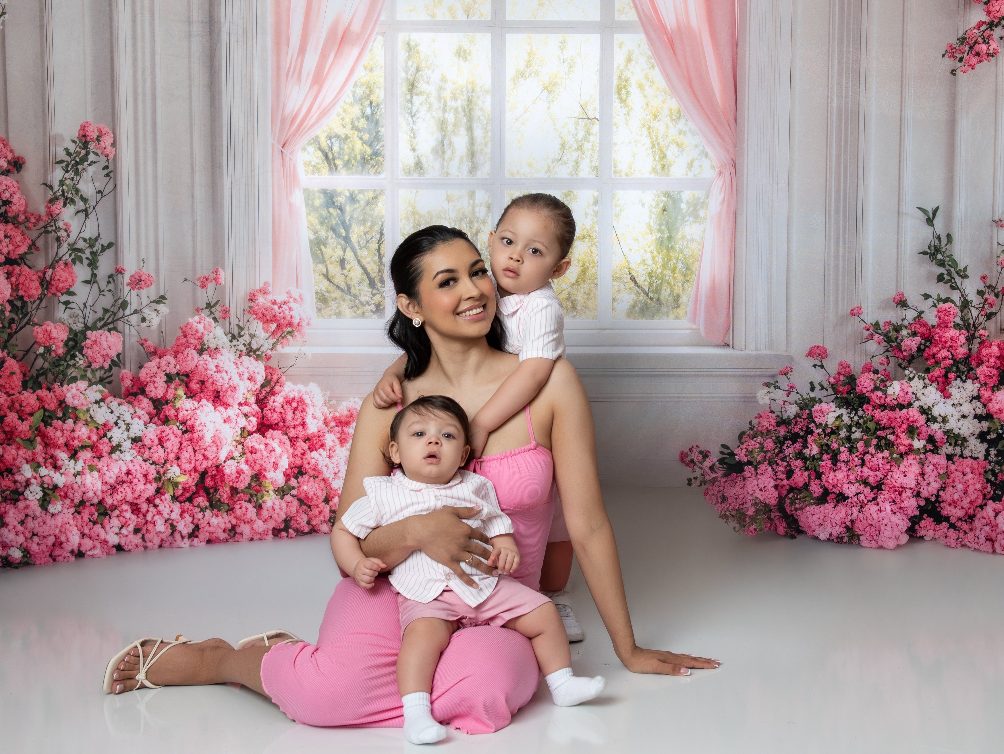 Kate Printemps Fleurs Fenêtre Rose Toile de fond conçue par Emetselch - Kate Backdrop FR