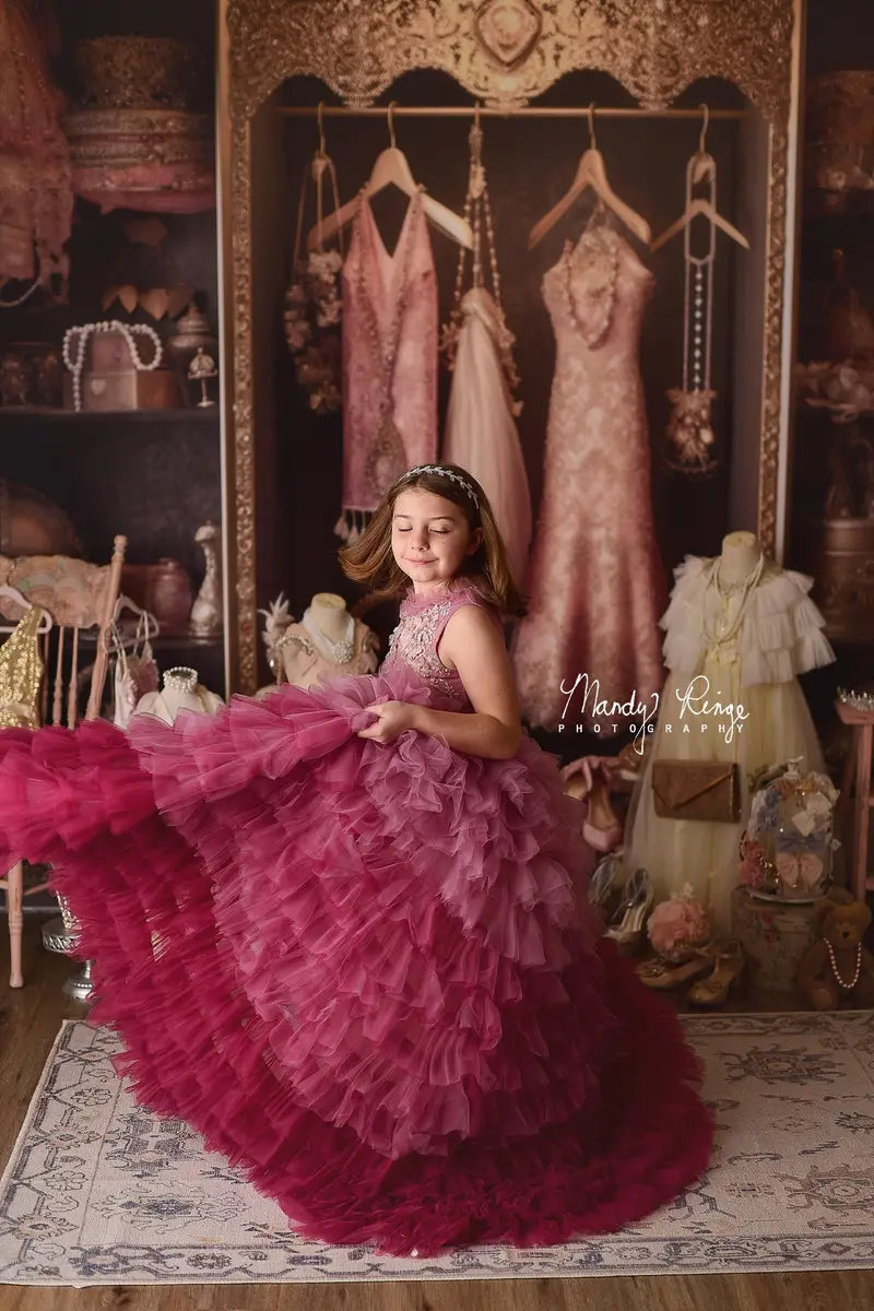 Kate Printemps/Été Rose Violet Enfant Robe à volants Pour la Photographie - Kate Backdrop FR