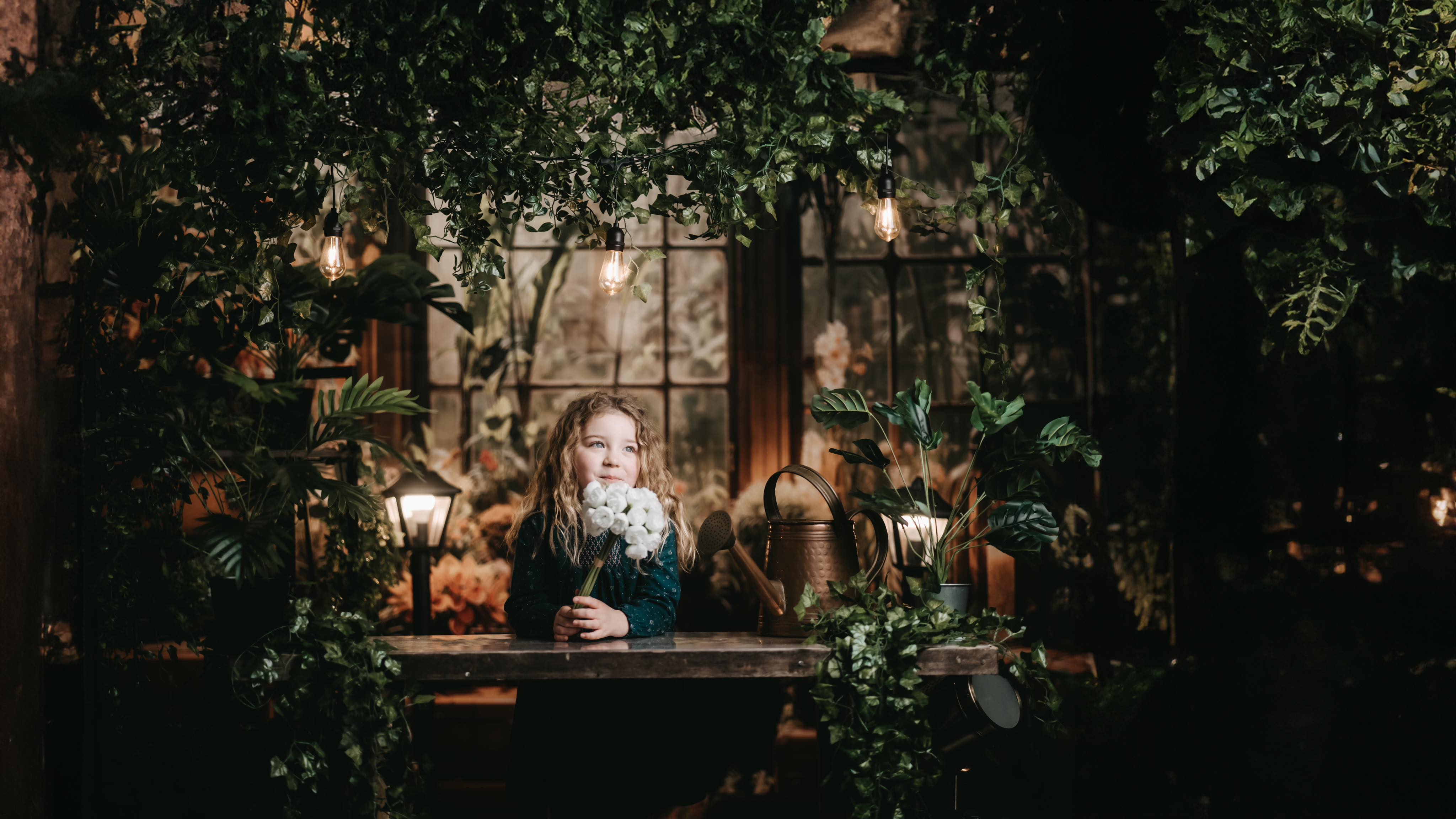 Kate Printemps Plante verte Fenêtre Chambre Toile de fond conçue par Chain Photographie - Kate Backdrop FR