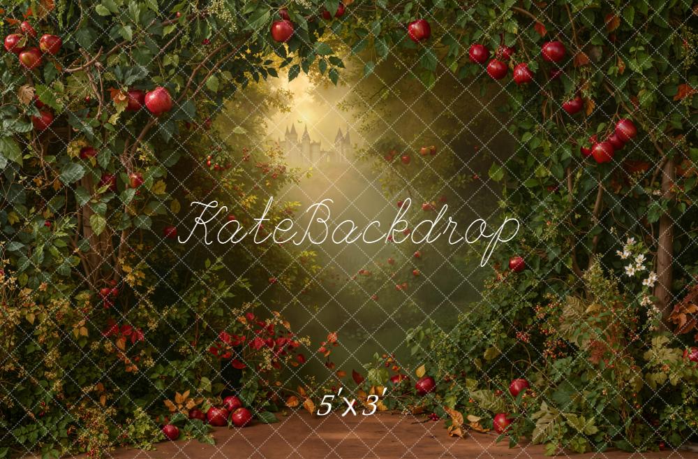 Kate Forêt Pommes Rouge Château Lumière Toile de fond conçue par Emetselch - Kate Backdrop FR