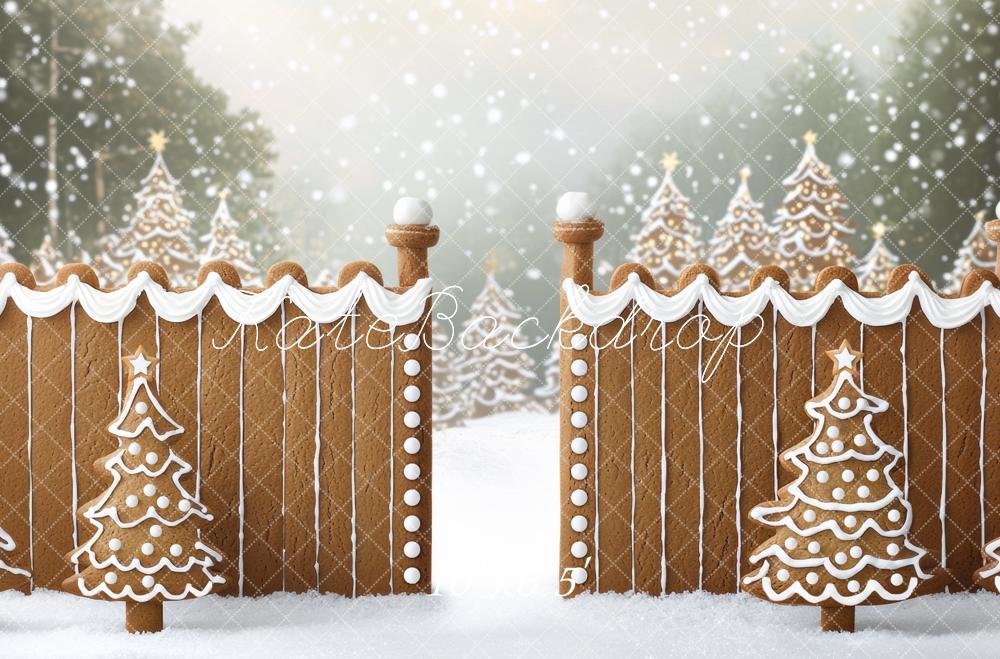 Kate Noël Sapins Pain d'Épices Barrière Toile de fond conçue par Mini MakeBelieve - Kate Backdrop FR