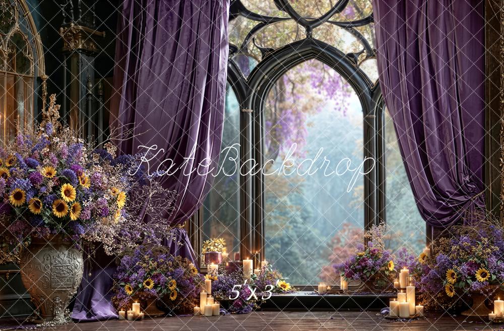 Kate Fleurs Rideaux Bougies Fenêtre Toile de fond conçue par Emetselch