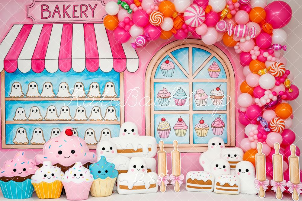 Kate Pâtisserie Gâteaux Ballons Gourmandises Toile de fond conçue par Patty Roberts - Kate Backdrop FR