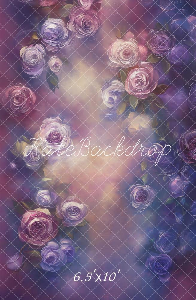 Kate Fleurs Roses Violet Portrait Toile de fond conçue par Emetselch - Kate Backdrop FR